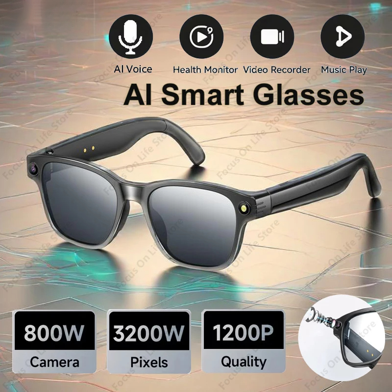 Audio Music Video - Inteligentne okulary AI z 8-megapikselową kamerą,