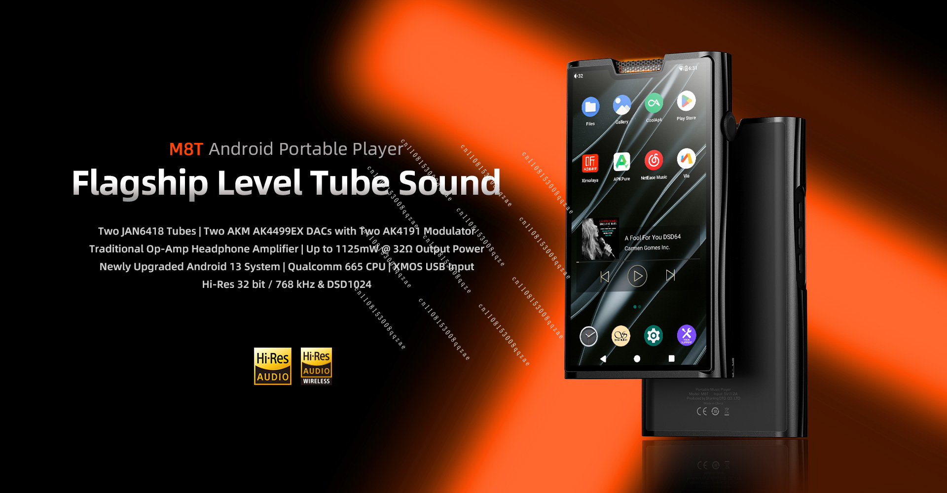 Mp3 Audio Music Youtube - M8T Flagowy Przenośny Odtwarzacz Muzyczny HIFI