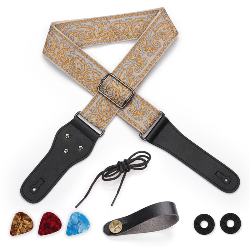 Electric Guitar Pick Pack - Wtykowy haftowany pasek do gitary żakardowy