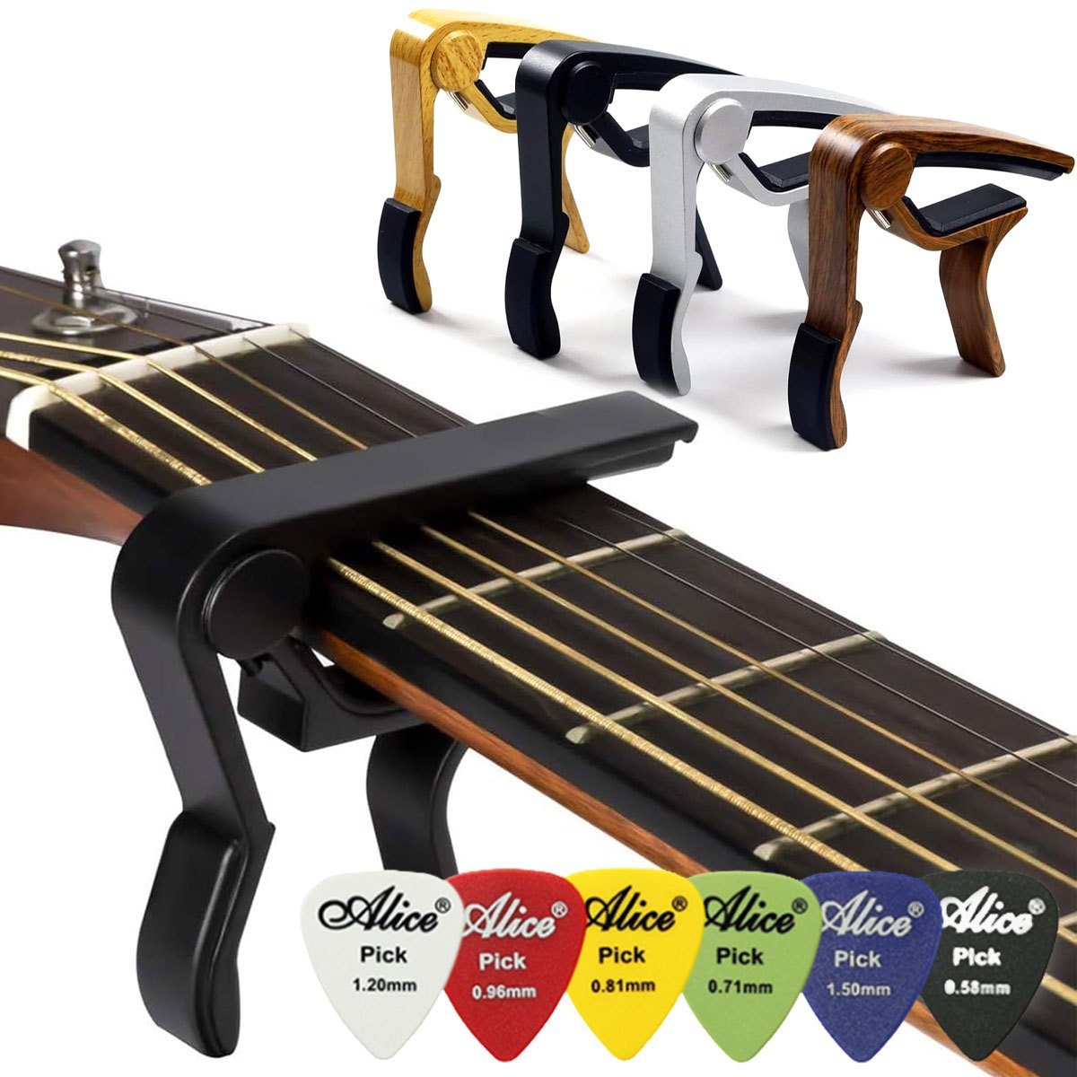 Czarny, metalowy kapodaster sz – Electric Guitar Pick Pack recenzja i cena