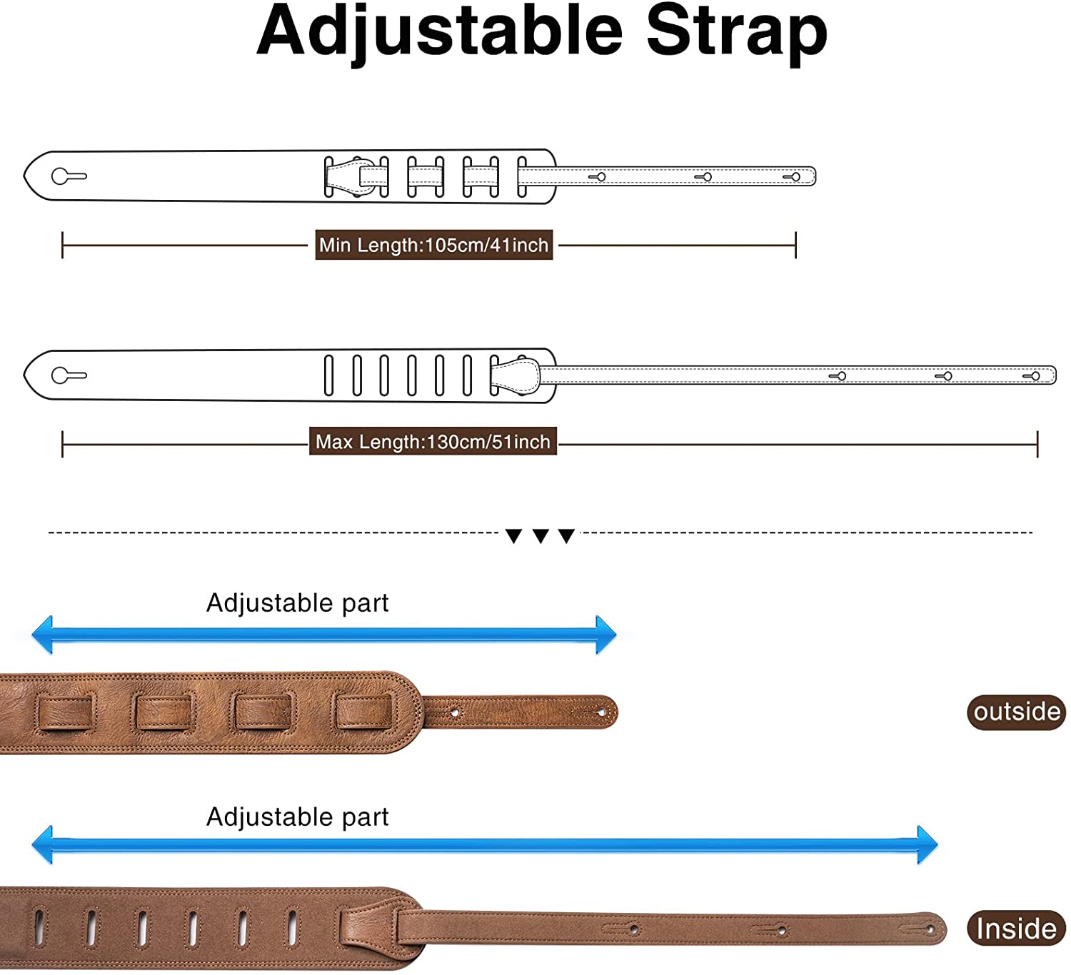 Skórzany pasek do gitary basow – Guitar Strap Padded recenzja i cena